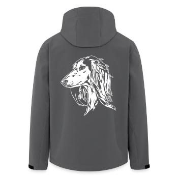 SALUKI Portrait Greyhounds Wilsigns - Veste softshell homme en polyester recyclé Stanley/Stella - noir - Dos - AI Model Male 185 light (185cm)