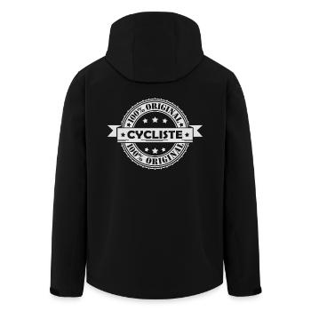 T-shirt Bike / Velo / Mountain Bike - Cyclist 100% Original - Men’s Recycled Softshell Jacket by Stanley/Stella - black - Back - AI Model Male 185 light (185cm)