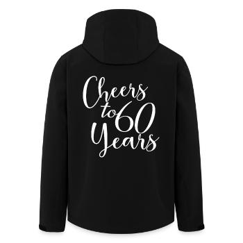 Cheers To 60 Years 60th Birthday Anniversary - Men’s Recycled Softshell Jacket by Stanley/Stella - black - Back - AI Model Male 185 light (185cm)