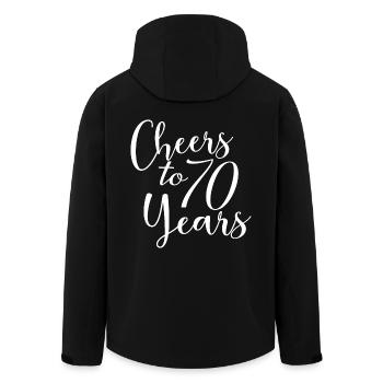 Cheers To 70 Years 70th Birthday Anniversary - Men’s Recycled Softshell Jacket by Stanley/Stella - black - Back - AI Model Male 185 light (185cm)