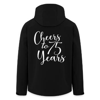 Cheers To 75 Years 75th Birthday Anniversary - Men’s Recycled Softshell Jacket by Stanley/Stella - black - Back - AI Model Male 185 light (185cm)