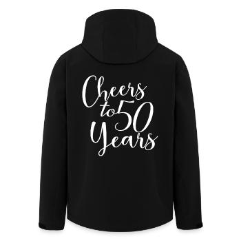 Cheers To 50 Years 50th Birthday Anniversary - Men’s Recycled Softshell Jacket by Stanley/Stella - black - Back - AI Model Male 185 light (185cm)
