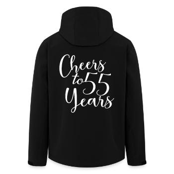 Cheers To 55 Years 55th Birthday Anniversary - Men’s Recycled Softshell Jacket by Stanley/Stella - black - Back - AI Model Male 185 light (185cm)