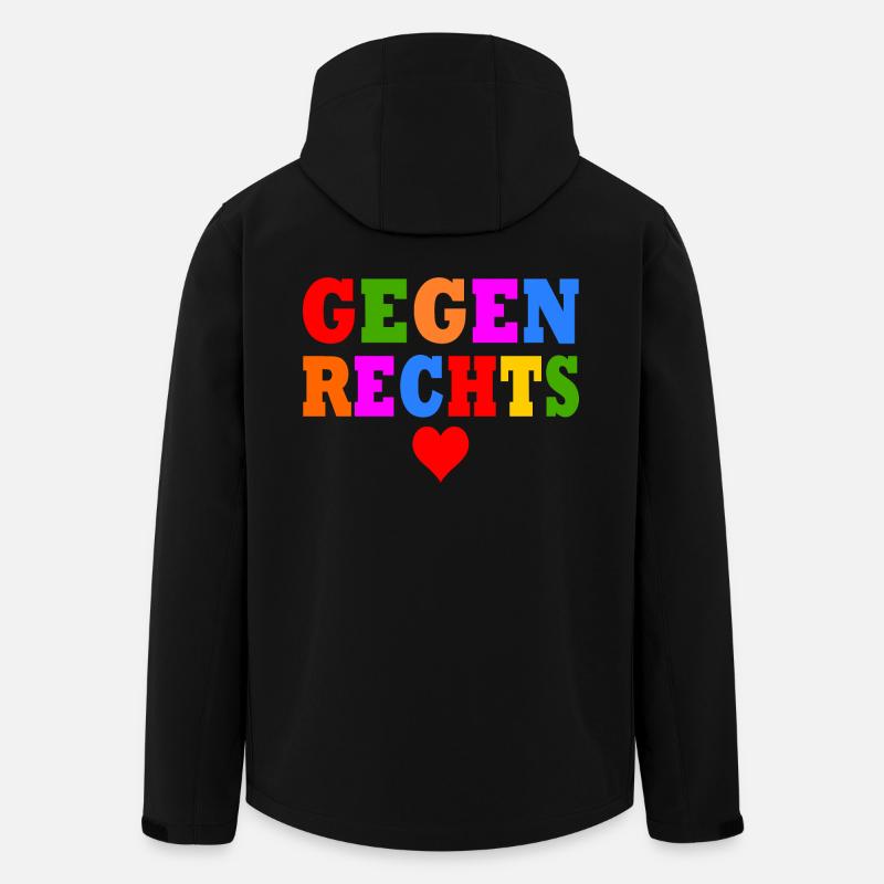Gegen rechts - Recycelte Männer Softshell-Jacke von Stanley/Stella - Schwarz