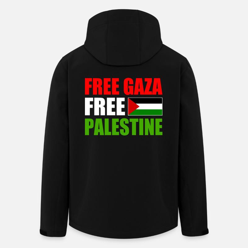 Free gaza free palestine - Veste softshell homme en polyester recyclé Stanley/Stella - noir