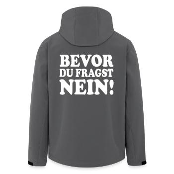 bevor du fragst nein - Recycelte Männer Softshell-Jacke von Stanley/Stella - Schwarz - Hinten - AI Model Male 185 light (185cm)