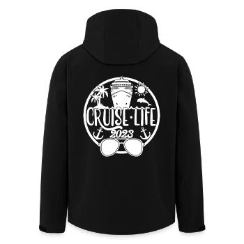 Cruise Life 2023 Cruising Summer Holiday Vacation - Men’s Recycled Softshell Jacket by Stanley/Stella - black - Back - AI Model Male 185 light (185cm)