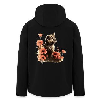 Cat Cat Lover Cat Owner Gift Idea - Men’s Recycled Softshell Jacket by Stanley/Stella - black - Back - AI Model Male 185 light (185cm)