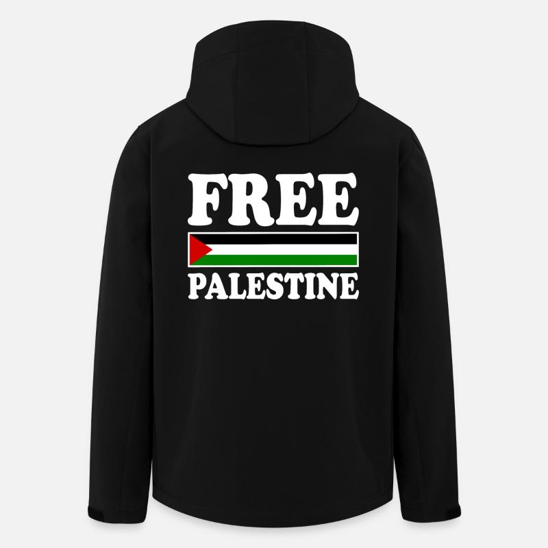 Free palestine - Veste softshell homme en polyester recyclé Stanley/Stella - noir