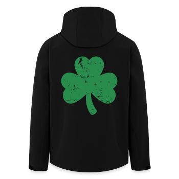 St. Patrick's Day Geschenk Kleeblatt Männer, Frauen, Kinder - Recycelte Männer Softshell-Jacke von Stanley/Stella - Schwarz - Hinten - AI Model Male 185 light (185cm)