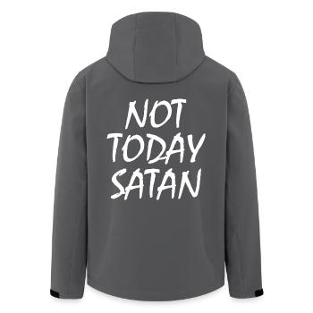 Not today satan - Recycelte Männer Softshell-Jacke von Stanley/Stella - Schwarz - Hinten - AI Model Male 185 light (185cm)