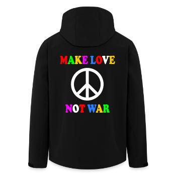 Make love not war - Men’s Recycled Softshell Jacket by Stanley/Stella - black - Back - AI Model Male 185 light (185cm)