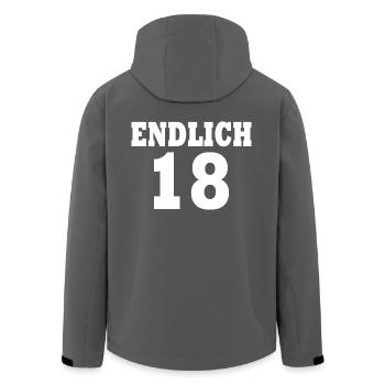 Endlich 18 - Recycelte Männer Softshell-Jacke von Stanley/Stella - Anthrazit - Hinten - AI Model Male 185 light (185cm)
