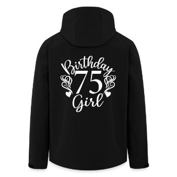 75. Geburtstag Frauen Ihr Geburtstagskind 75 Jahre alt - Recycelte Männer Softshell-Jacke von Stanley/Stella - Schwarz - Hinten - AI Model Male 185 light (185cm)