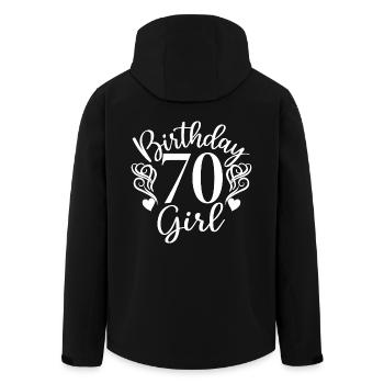 70th Birthday Women Her Birthday Girl 70 Years Old - Men’s Recycled Softshell Jacket by Stanley/Stella - black - Back - AI Model Male 185 light (185cm)