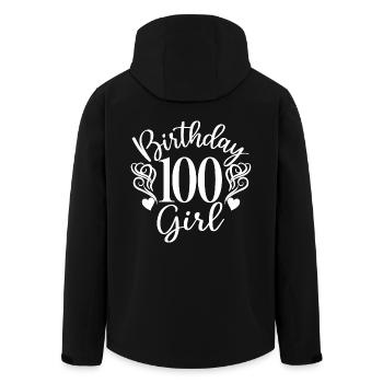 100e anniversaire Femmes Anniversaire Fille 100 ans - Veste softshell homme en polyester recyclé Stanley/Stella - noir - Dos - AI Model Male 185 light (185cm)