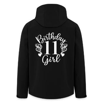 11th Birthday Girl, 11 Years Old Gift For Kids - Men’s Recycled Softshell Jacket by Stanley/Stella - black - Back - AI Model Male 185 light (185cm)