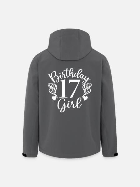 17e verjaardag meisje, 17 jaar oud cadeau voor tieners - Heren softshell jas van gerecycled polyester Stanley/Stella - zwart