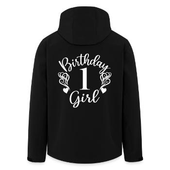 1st Birthday Girl, 1 Year Old Gift For Kids - Men’s Recycled Softshell Jacket by Stanley/Stella - black - Back - AI Model Male 185 light (185cm)