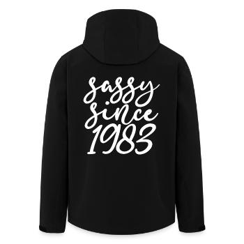 frech seit 1983, Geschenk zum 40. Geburtstag 40 Jahre alt - Recycelte Männer Softshell-Jacke von Stanley/Stella - Schwarz - Hinten - AI Model Male 185 light (185cm)