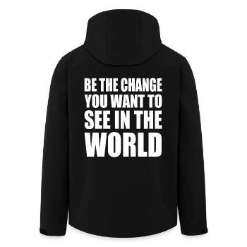 be the change you want to see in the world - Men’s Recycled Softshell Jacket by Stanley/Stella - black - Back - AI Model Male 185 light (185cm)