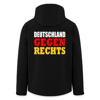 Deutschland gegen rechts - Recycelte Männer Softshell-Jacke von Stanley/Stella - Schwarz - Hinten - AI Model Male 185 light (185cm)