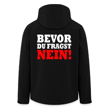 Bevor du fragst nein - Recycelte Männer Softshell-Jacke von Stanley/Stella - Schwarz - Hinten - AI Model Male 185 light (185cm)