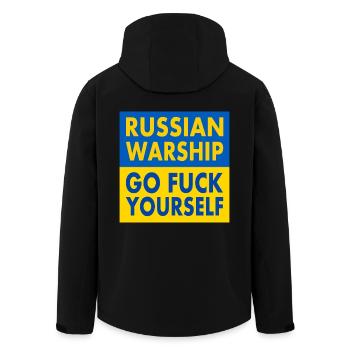 russian warship go f yourself - Men’s Recycled Softshell Jacket by Stanley/Stella - black - Back - AI Model Male 185 light (185cm)