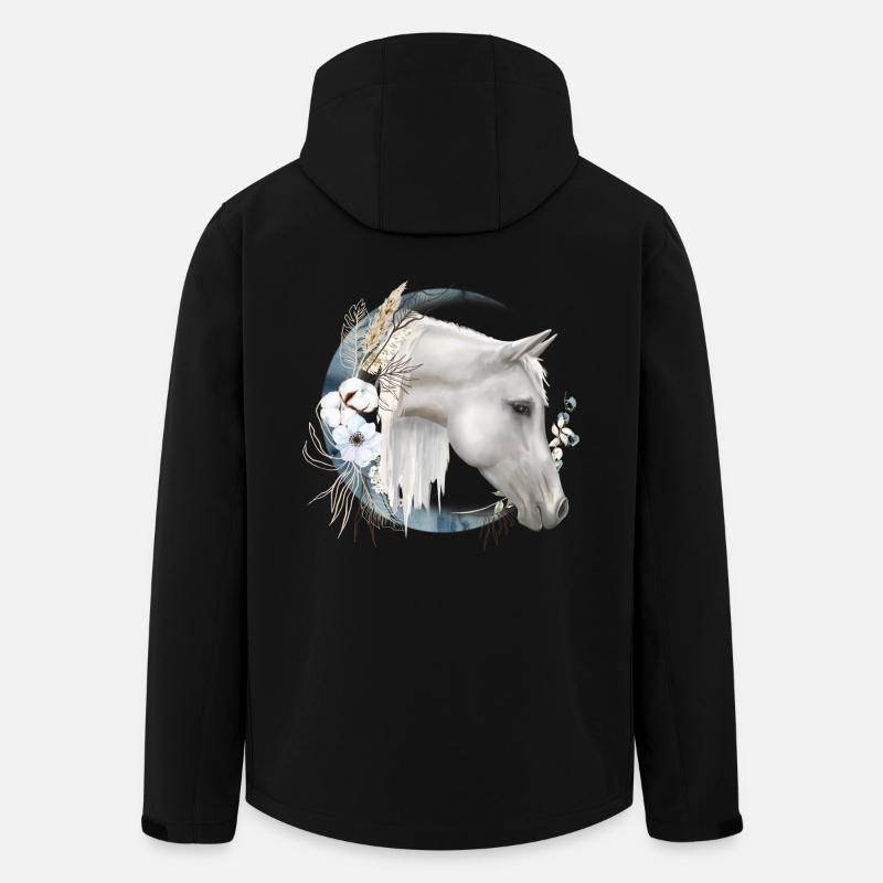 Hestemotiv Boho - Stanley/Stella herre softshelljakke i genanvendt polyester - sort