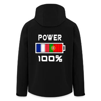 Portugal and France Power 100% - Men’s Recycled Softshell Jacket by Stanley/Stella - black - Back - AI Model Male 185 light (185cm)