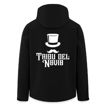Tribu del Novio Groom's Tribe Wedding Groomsmen - Men’s Recycled Softshell Jacket by Stanley/Stella - black - Back - AI Model Male 185 light (185cm)