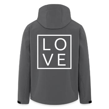 Cool Awesome Love Square Gift Men Women & Kids - Men’s Recycled Softshell Jacket by Stanley/Stella - anthracite - Back - AI Model Male 185 light (185cm)
