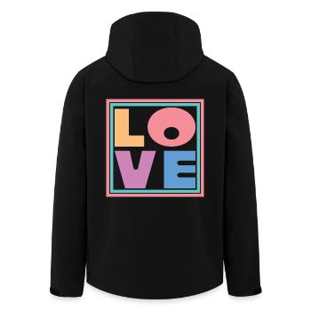 Cool Colorful Love Square Cadeau Hommes Femmes & Enfants - Veste softshell homme en polyester recyclé Stanley/Stella - noir - Dos - AI Model Male 185 light (185cm)