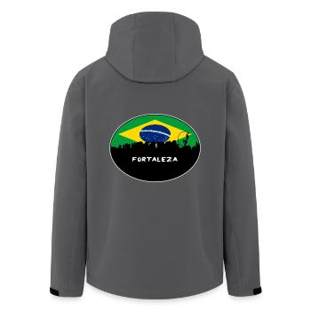 Fortaleza Brazil Flag Skyline Silhouette Travel - Men’s Recycled Softshell Jacket by Stanley/Stella - black - Back - AI Model Male 185 light (185cm)