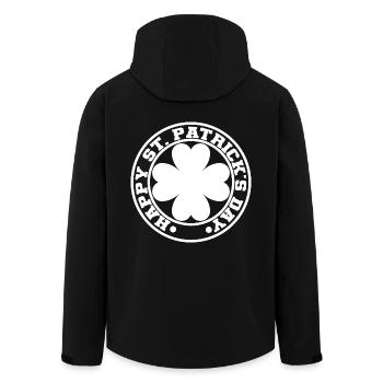 St. Patrick's Day Geschenk Kleeblatt Männer, Frauen, Kinder - Recycelte Männer Softshell-Jacke von Stanley/Stella - Schwarz - Hinten - AI Model Male 185 light (185cm)