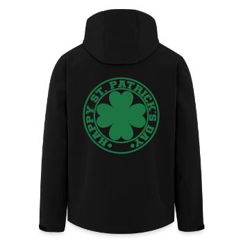 St. Patrick’s Day Gift Shamrock Men, Women, Kids - Men’s Recycled Softshell Jacket by Stanley/Stella - black - Back - AI Model Male 185 light (185cm)