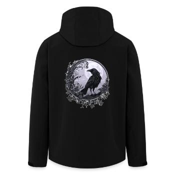 Rabe Krähe - Recycelte Männer Softshell-Jacke von Stanley/Stella - Schwarz - Hinten - AI Model Male 185 light (185cm)