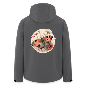 Papillon paon - Veste softshell homme en polyester recyclé Stanley/Stella - noir - Dos - AI Model Male 185 light (185cm)