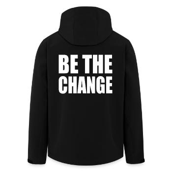 be the change - Recycelte Männer Softshell-Jacke von Stanley/Stella - Schwarz - Hinten - AI Model Male 185 light (185cm)