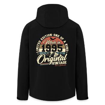Original 1995 Vintage Vintage Anniversaire Rétro - Veste softshell homme en polyester recyclé Stanley/Stella - noir - Dos - AI Model Male 185 light (185cm)