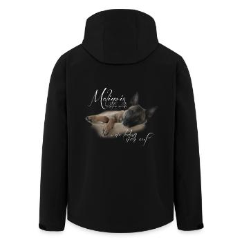 Malinois schlafen nicht_ dunkle Shirts - Recycelte Männer Softshell-Jacke von Stanley/Stella - Schwarz - Hinten - AI Model Male 185 light (185cm)