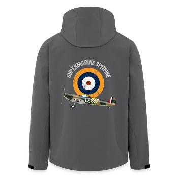 Retro Design Supermarine Spitfire Warbird Flugzeug - Recycelte Männer Softshell-Jacke von Stanley/Stella - Schwarz - Hinten - AI Model Male 185 light (185cm)