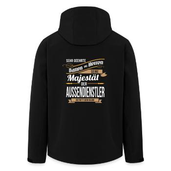 Außendienstler Job Spruch Lustig Majestät Geschenk - Recycelte Männer Softshell-Jacke von Stanley/Stella - Schwarz - Hinten - AI Model Male 185 light (185cm)