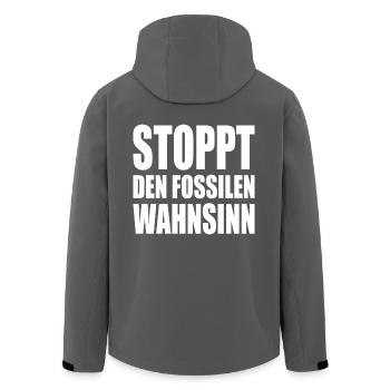 Stoppt den fossilen wahnsinn - Recycelte Männer Softshell-Jacke von Stanley/Stella - Anthrazit - Hinten - AI Model Male 185 light (185cm)
