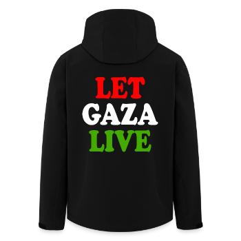 Let gaza live - Recycelte Männer Softshell-Jacke von Stanley/Stella - Schwarz - Hinten - AI Model Male 185 light (185cm)