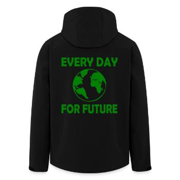 Every day for future - Recycelte Männer Softshell-Jacke von Stanley/Stella - Schwarz - Hinten - AI Model Male 185 light (185cm)