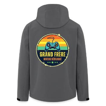 Futur Grand Frère Annonce Naissance Geek Gamer - Veste softshell homme en polyester recyclé Stanley/Stella - noir - Dos - AI Model Male 185 light (185cm)