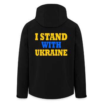 I stand with ukraine - Recycelte Männer Softshell-Jacke von Stanley/Stella - Schwarz - Hinten - AI Model Male 185 light (185cm)