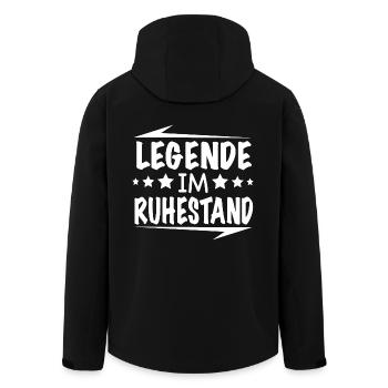Rentner Legende im Ruhestand - Recycelte Männer Softshell-Jacke von Stanley/Stella - Schwarz - Hinten - AI Model Male 185 light (185cm)
