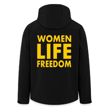 Women life freedom - Recycelte Männer Softshell-Jacke von Stanley/Stella - Schwarz - Hinten - AI Model Male 185 light (185cm)
